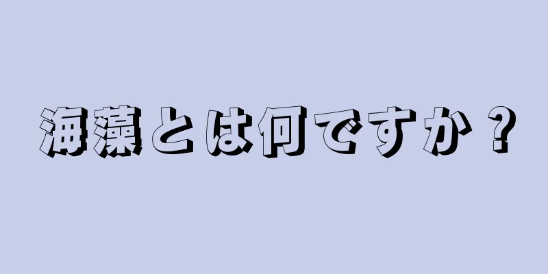 海藻とは何ですか？