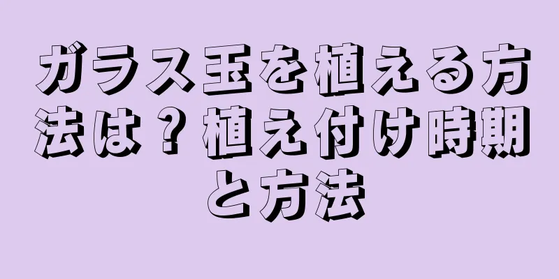 ガラス玉を植える方法は？植え付け時期と方法