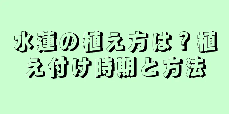 水蓮の植え方は？植え付け時期と方法