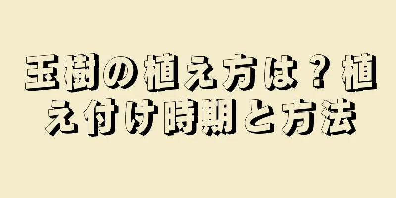 玉樹の植え方は？植え付け時期と方法