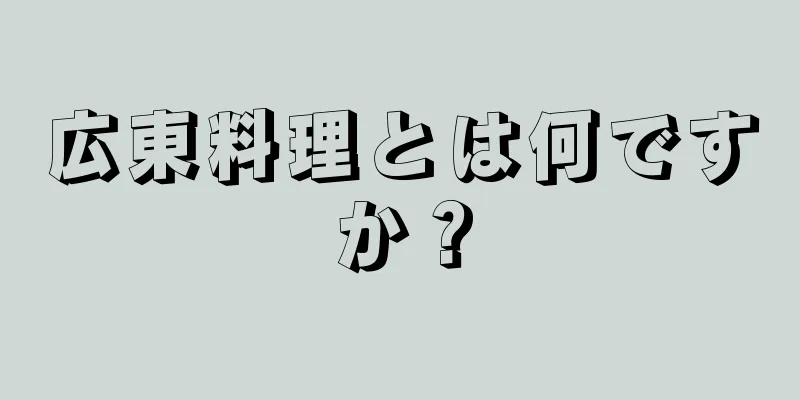 広東料理とは何ですか？