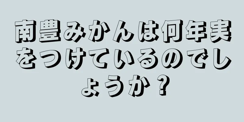 南豊みかんは何年実をつけているのでしょうか？