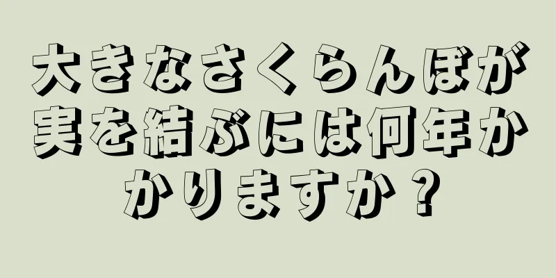 大きなさくらんぼが実を結ぶには何年かかりますか？