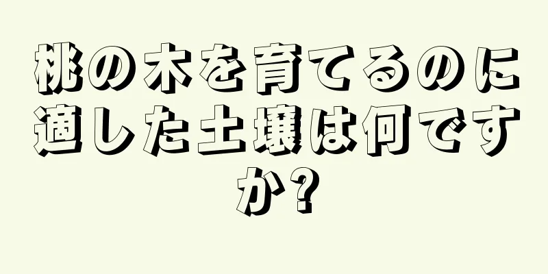 桃の木を育てるのに適した土壌は何ですか?