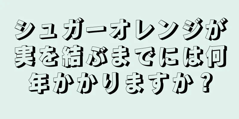 シュガーオレンジが実を結ぶまでには何年かかりますか？