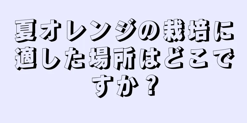 夏オレンジの栽培に適した場所はどこですか？