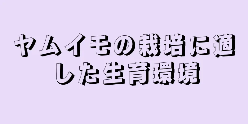 ヤムイモの栽培に適した生育環境