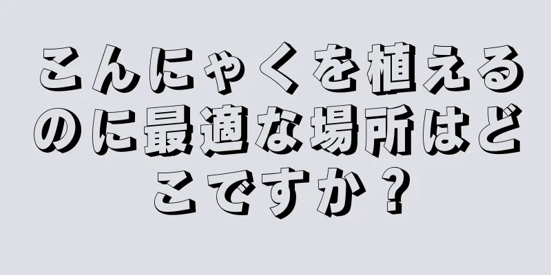 こんにゃくを植えるのに最適な場所はどこですか？