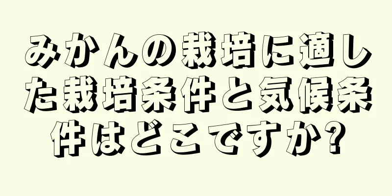 みかんの栽培に適した栽培条件と気候条件はどこですか?