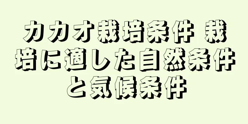 カカオ栽培条件 栽培に適した自然条件と気候条件