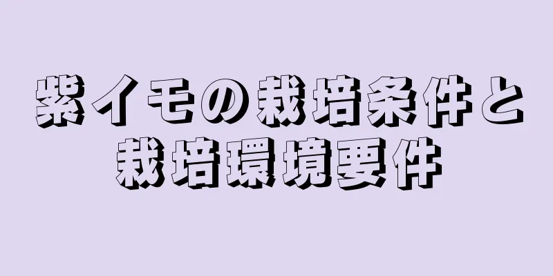 紫イモの栽培条件と栽培環境要件
