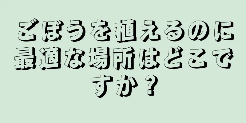 ごぼうを植えるのに最適な場所はどこですか？