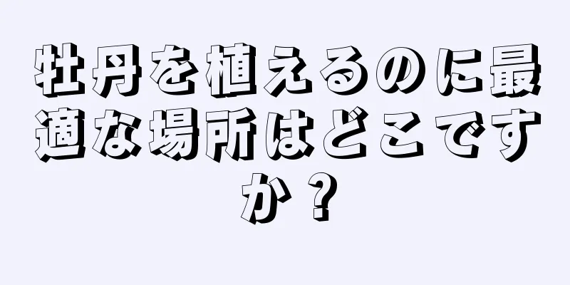 牡丹を植えるのに最適な場所はどこですか？