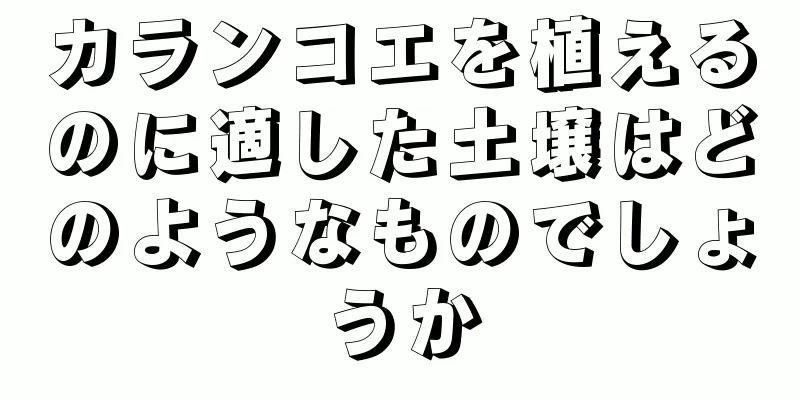 カランコエを植えるのに適した土壌はどのようなものでしょうか
