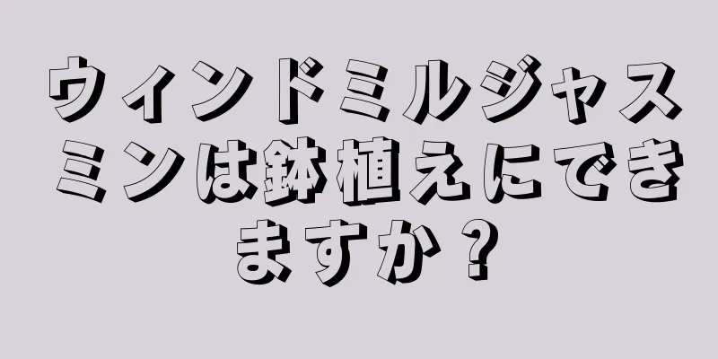 ウィンドミルジャスミンは鉢植えにできますか？