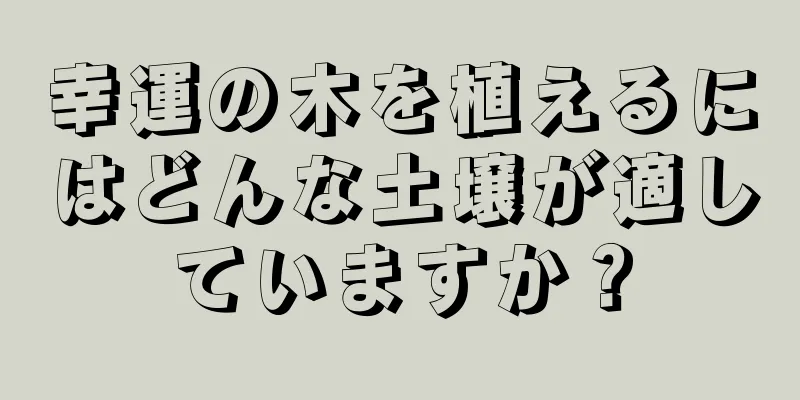 幸運の木を植えるにはどんな土壌が適していますか？