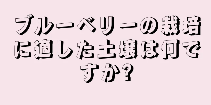 ブルーベリーの栽培に適した土壌は何ですか?
