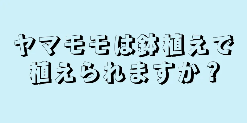 ヤマモモは鉢植えで植えられますか？