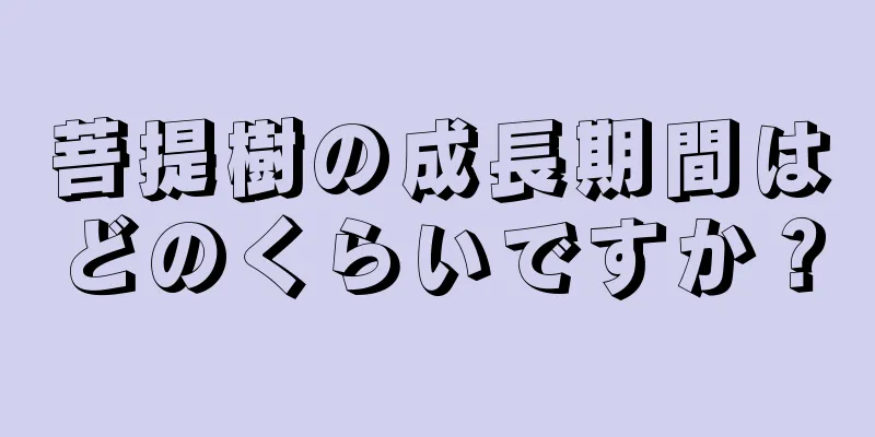 菩提樹の成長期間はどのくらいですか？