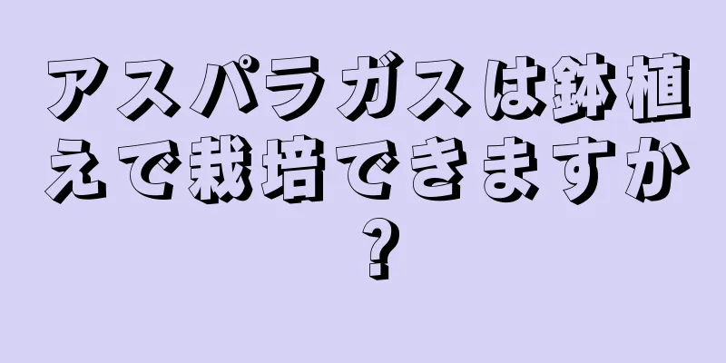 アスパラガスは鉢植えで栽培できますか？