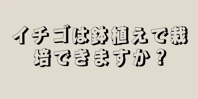 イチゴは鉢植えで栽培できますか？