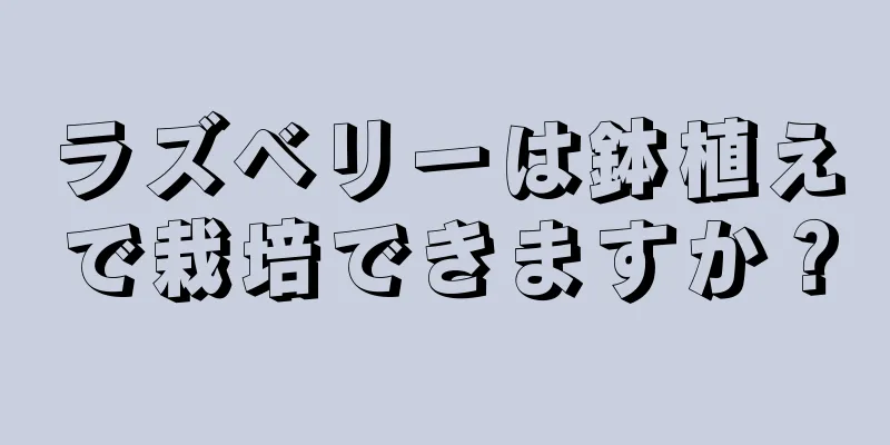 ラズベリーは鉢植えで栽培できますか？