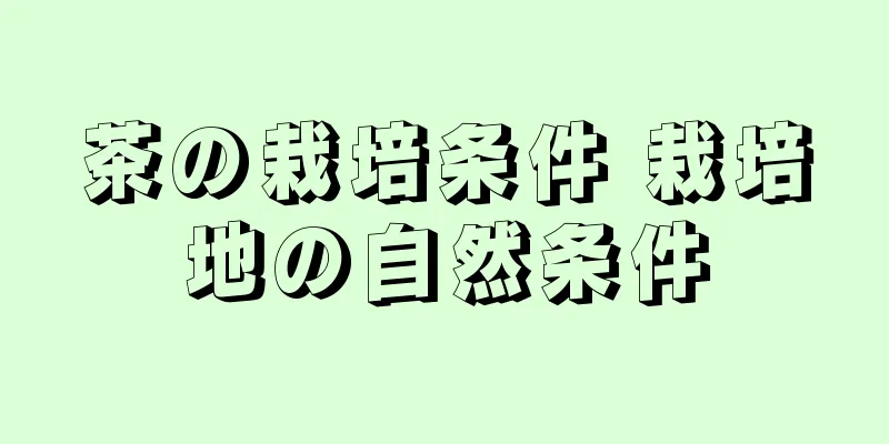 茶の栽培条件 栽培地の自然条件