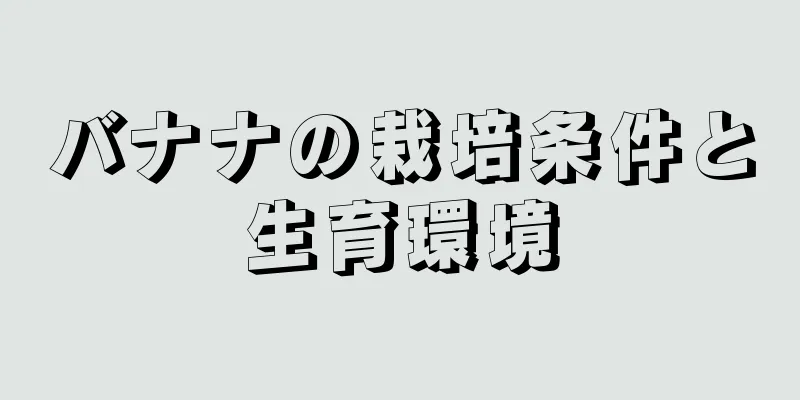 バナナの栽培条件と生育環境