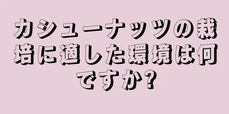 カシューナッツの栽培に適した環境は何ですか?