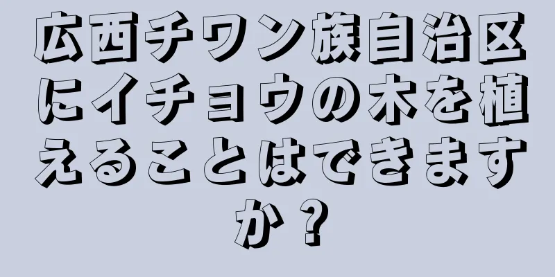 広西チワン族自治区にイチョウの木を植えることはできますか？