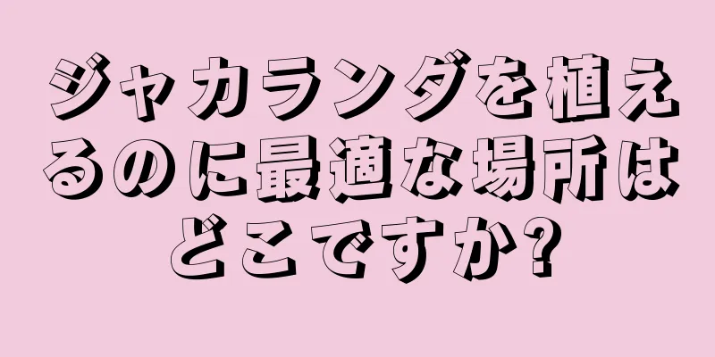 ジャカランダを植えるのに最適な場所はどこですか?