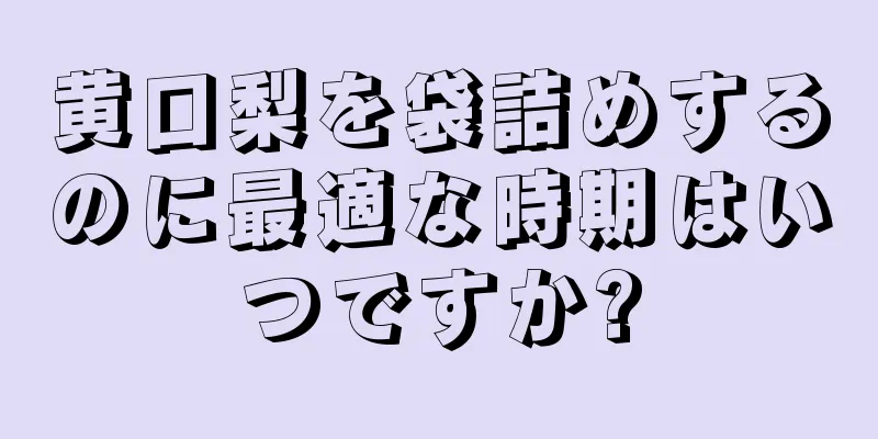 黄口梨を袋詰めするのに最適な時期はいつですか?