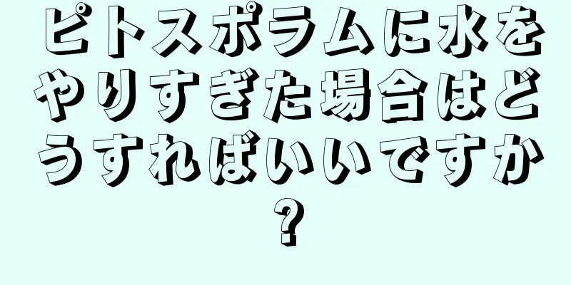 ピトスポラムに水をやりすぎた場合はどうすればいいですか?