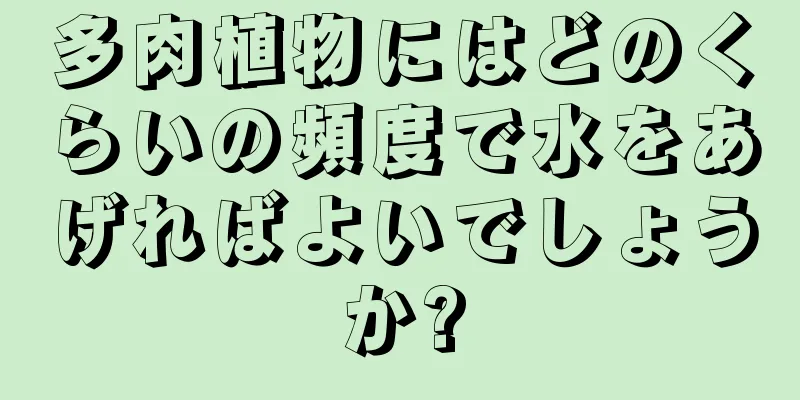 多肉植物にはどのくらいの頻度で水をあげればよいでしょうか?