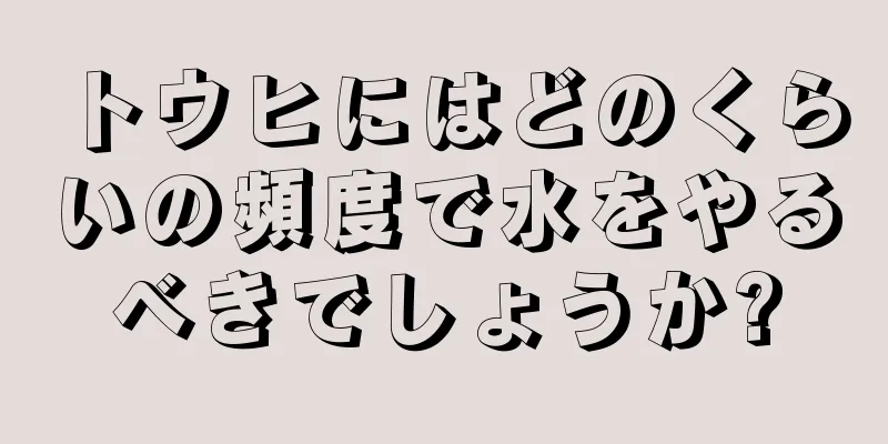 トウヒにはどのくらいの頻度で水をやるべきでしょうか?