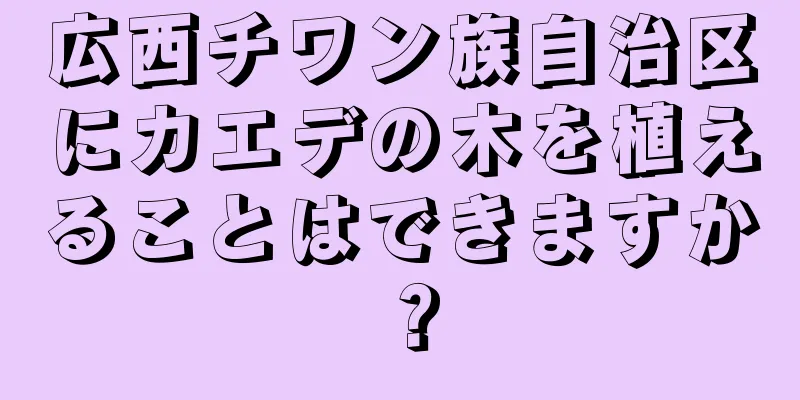 広西チワン族自治区にカエデの木を植えることはできますか？