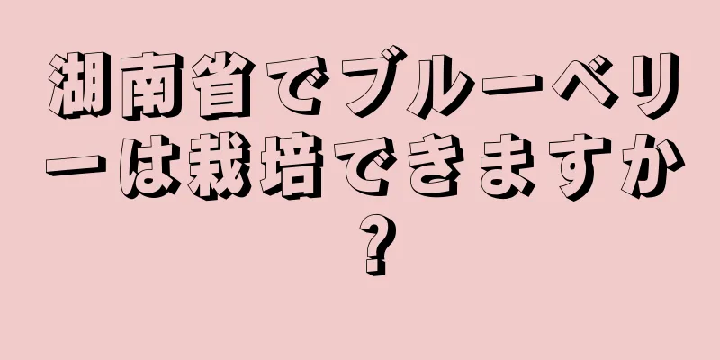 湖南省でブルーベリーは栽培できますか？