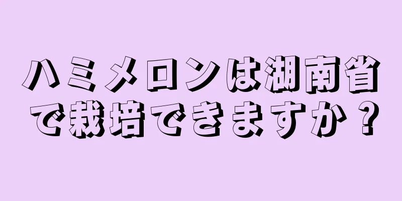 ハミメロンは湖南省で栽培できますか？