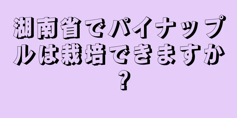 湖南省でパイナップルは栽培できますか？
