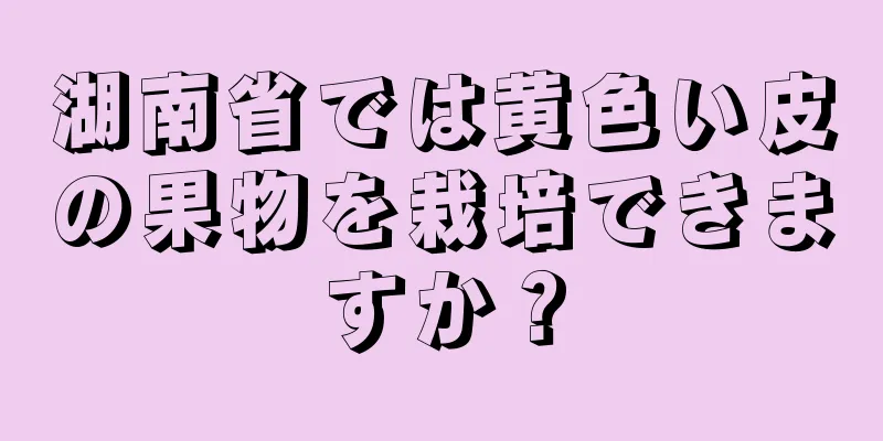 湖南省では黄色い皮の果物を栽培できますか？