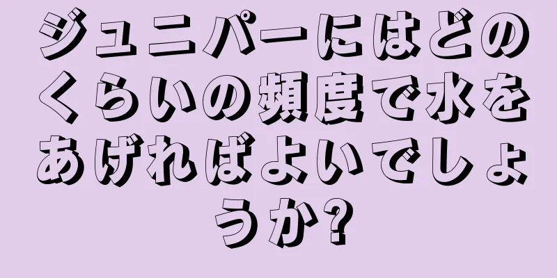 ジュニパーにはどのくらいの頻度で水をあげればよいでしょうか?