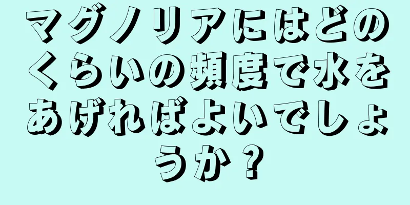 マグノリアにはどのくらいの頻度で水をあげればよいでしょうか？