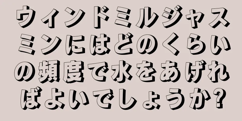 ウィンドミルジャスミンにはどのくらいの頻度で水をあげればよいでしょうか?