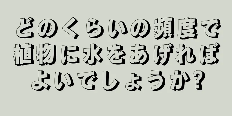 どのくらいの頻度で植物に水をあげればよいでしょうか?