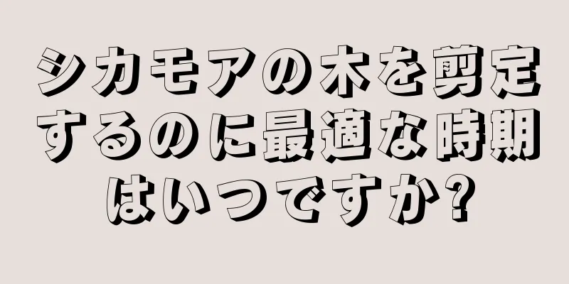 シカモアの木を剪定するのに最適な時期はいつですか?