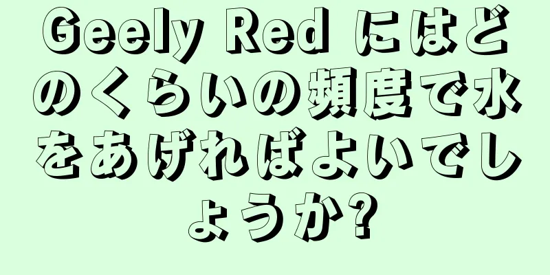 Geely Red にはどのくらいの頻度で水をあげればよいでしょうか?