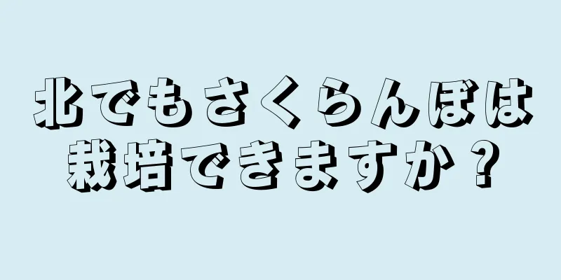 北でもさくらんぼは栽培できますか？