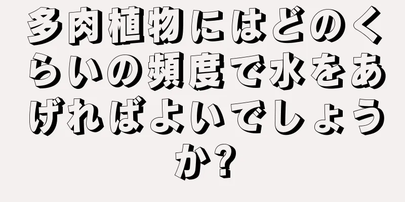多肉植物にはどのくらいの頻度で水をあげればよいでしょうか?