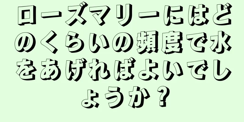 ローズマリーにはどのくらいの頻度で水をあげればよいでしょうか？