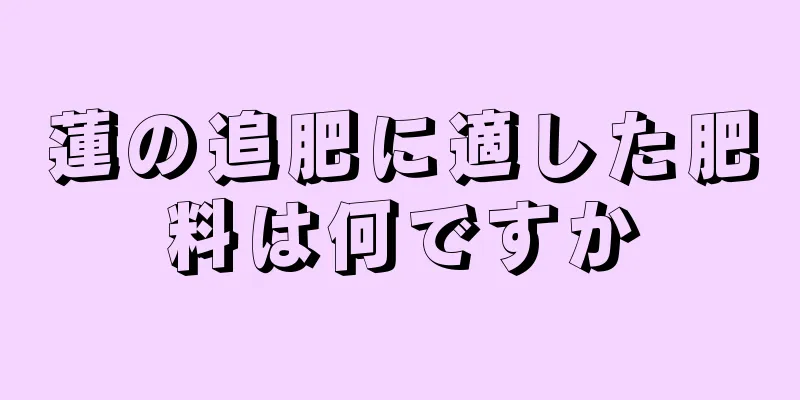 蓮の追肥に適した肥料は何ですか